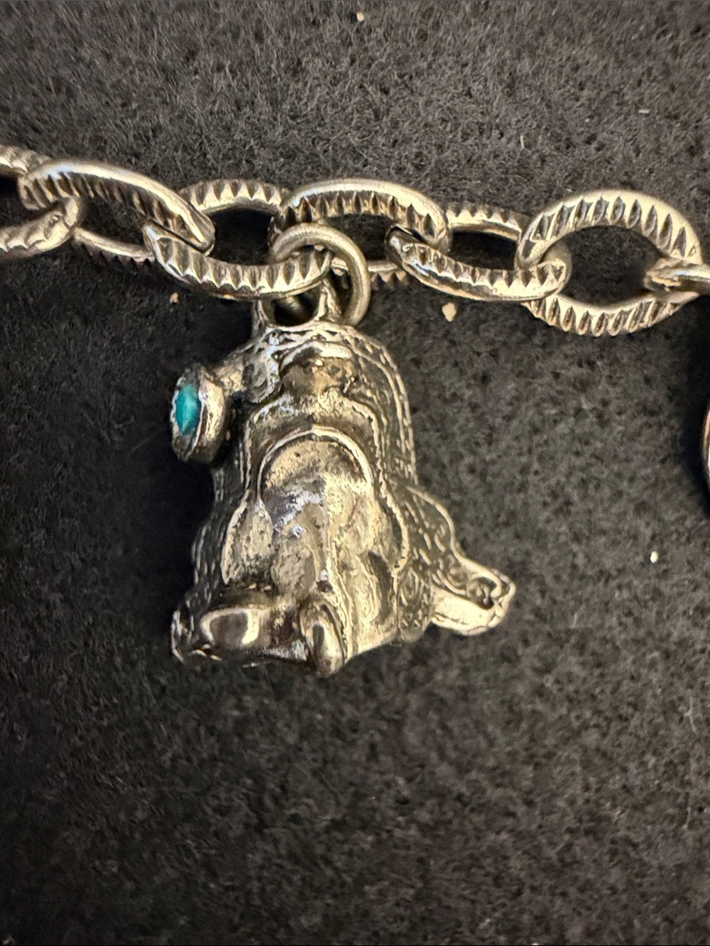 Silver-Tone Western Charm Bracelet with Turquoise Accents - Picture 5 of 10